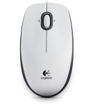 Logitech B100 - Mouse - per destrorsi e per sinistrorsi - ottica - 3 pulsanti - cablato - USB - bianco